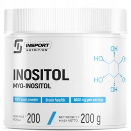 Inozytol Pulver – 200g mio-Inositol (Vitamin B8) – Stimmung, Konzentration, Nerven – reines Pulver ohne Zusatzstoffe – INSPORT