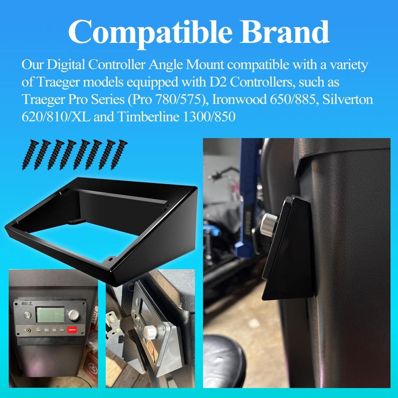Digital Controller Angle Mount, Fits Traeger D2 Controller Panel, Fit