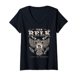 Womens Team BELK Lifetime Member - BELK Last Name V-Neck T-Shirt