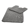 VELVETIO Pebbles Stone Bath Mat & Pedestal Set for Bathroom,