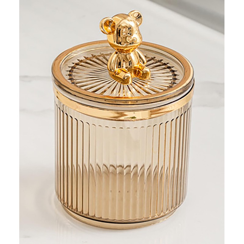 narunaru Cute Acrylic Trinket Box, Cotton, Toothpick, Interior Decoration, Lid