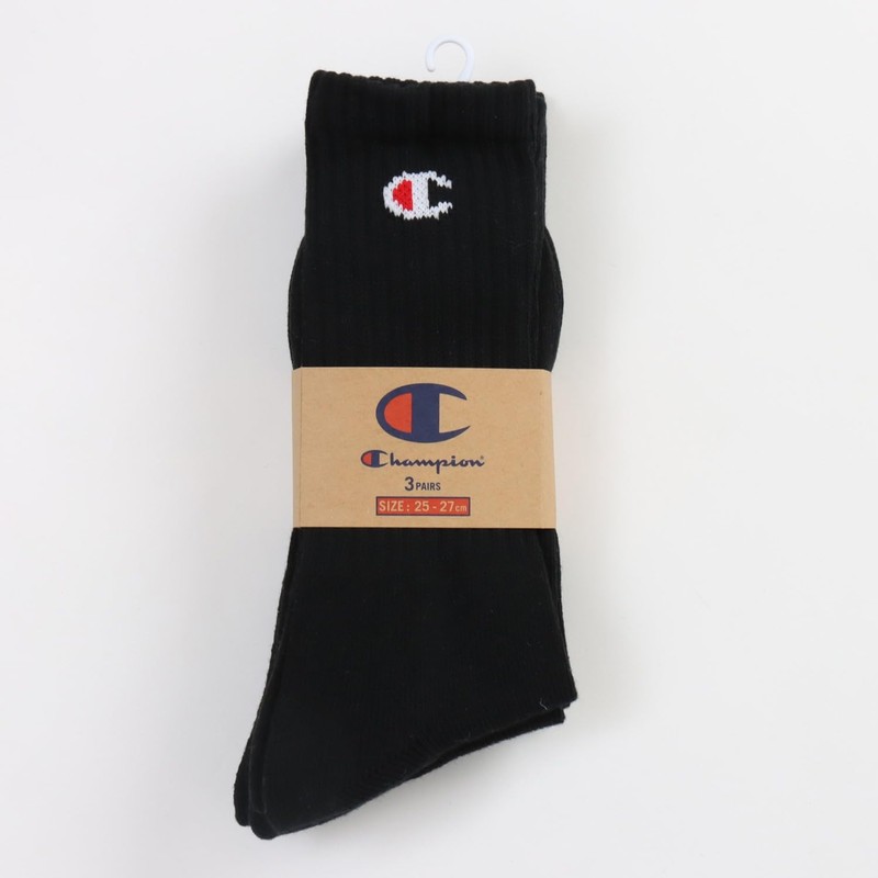 Champion CMSCY002/CMSCH002 Men's High Socks, Plain Socks, 3-Pair Set, Half