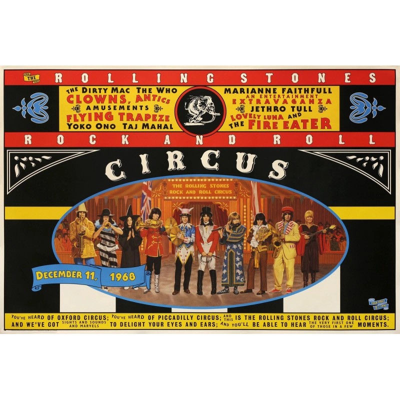 The Rolling Stones, 1968 Rock and Roll Circus Poster, Framed