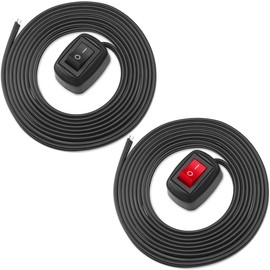 MKBKLLJY 2Pcs Paste Type Switch Car Rocker Switch ON/Off Surface Mount DC 12V Push Button Switch LED Light Strip Switch 24V 110V 230V 3A 5A 10A High Current with 78.7inch Cable for Various Lamps
