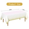 2Pcs White Gold Dot Plastic Disposable Tablecloths, 137 x 274cm
