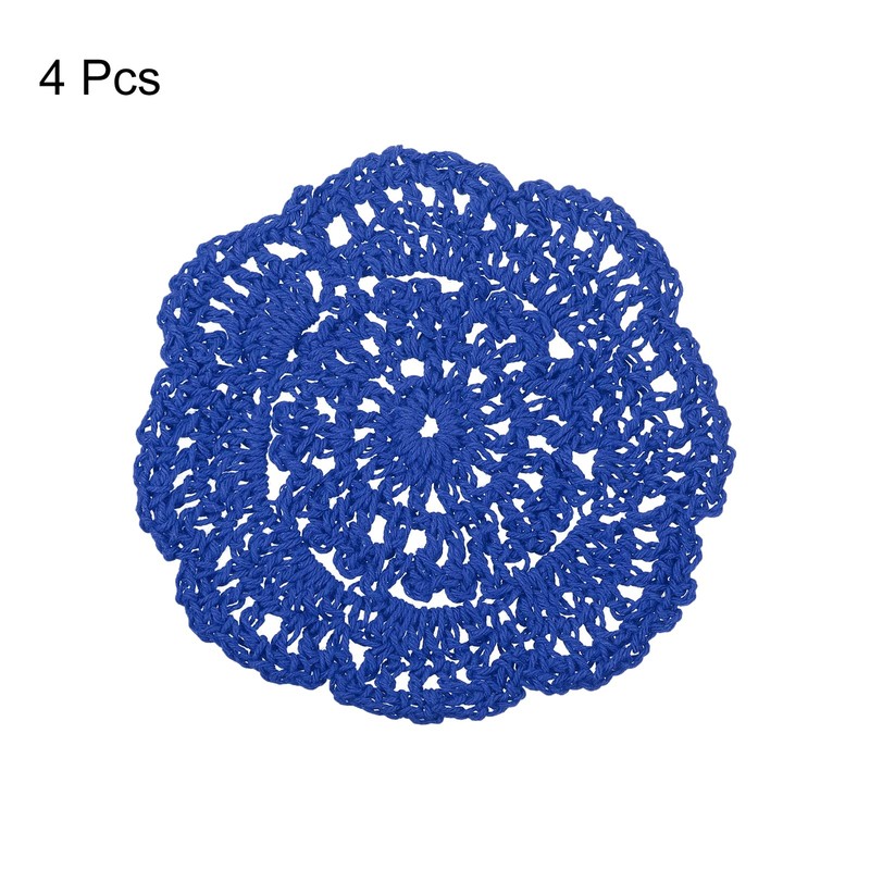 QUARKZMAN Crocheted Doilies 4 Pieces 4 Inches - Cotton Woven