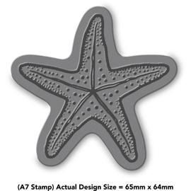 'Dotted Starfish' Rubber Stamp - Unmounted Design for Crafting & Scrapbooking, A7 (RS00058613)