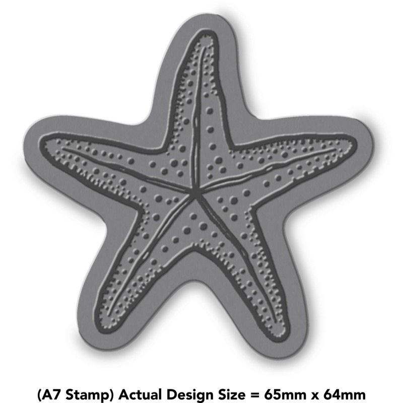 'Dotted Starfish' Rubber Stamp - Unmounted Design for Crafting &