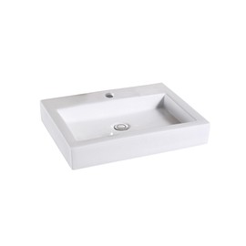 Luxier CS-021 Modern 24 in. Rectangular Bathroom Ceramic Vessel Sink in White