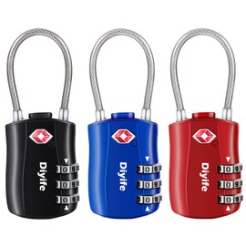 Diyife TSA Luggage Locks, [Newest Version][3 Packs] 3-Digit Security Padlock, Combination Padlocks, Code Lock for Travel Suitcases Luggage Bag Case etc.(Black&Blue&Red)