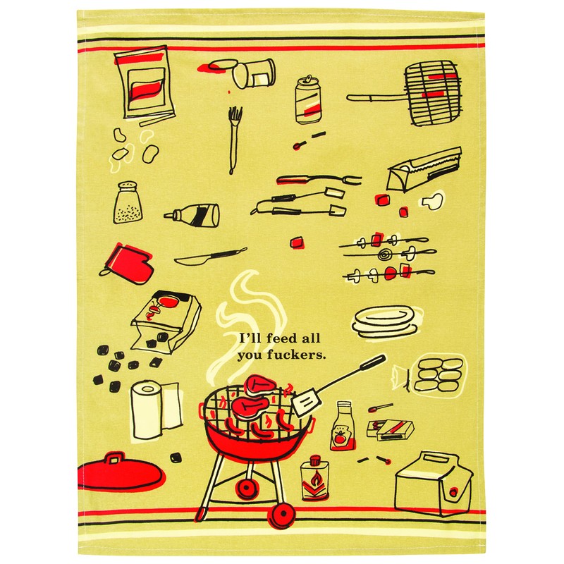 Blue Q Funny Dish Towel, I'll Feed All You ers.
