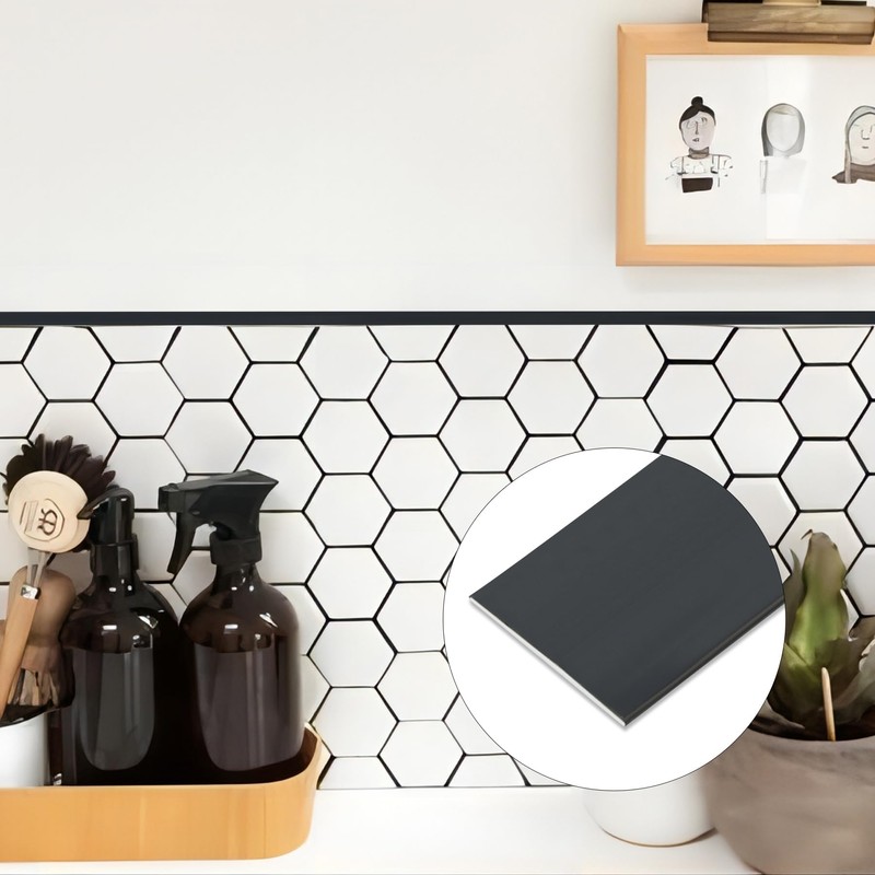 Matte Black Peel and Stick Wall & Molding Trim, Flexible