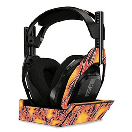 MightySkins Glossy Glitter Skin Compatible with Astro A50 Wireless Headphones + Base Station (Gen 4) - Hot Flames | Protective, Durable High-Gloss Glitter Finish | Easy to Apply | Made in The USA