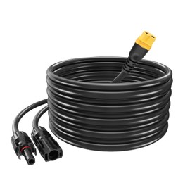 JXMXRPV 12AWG 20Ft Solar to XT60 Extension Cable, Tool-Free Solar Connector to XT60H-F Adapter,Solar Panel Cable to LiFePO4 Battery RV Portable Power Station Solar Generator(20FT, XT60)