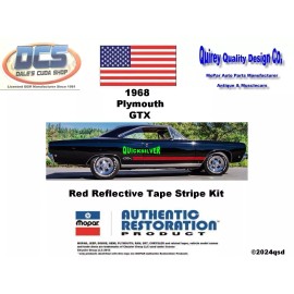 Quirey Quality Design Co. 1968 Plymouth GTX Red Reflective Body Tape Stripe Kit New MoPar USA