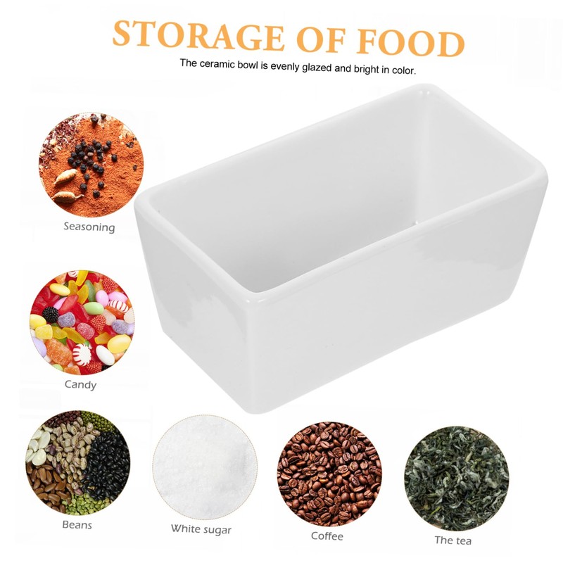 iplusmile 2pcs Rectangular Sugar Bowl Elegant Flat Bottom Jars for