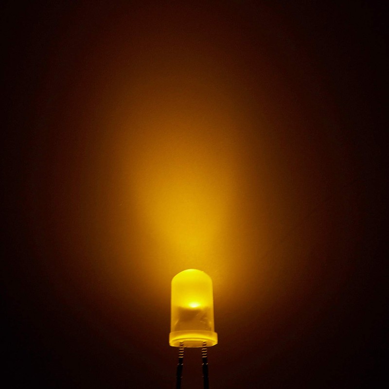 CHANZON 100 pcs 5mm Yellow Diffused LED Diode Lights (Colored