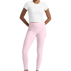 Two Piece Workout Set for Women High Waist Leggings and Short Sleeve Athletic Tops Matching Pilates Gym Sets Yoga Outfits