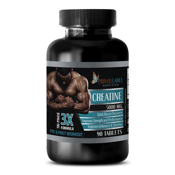 Private Label Creatine Powder 3X 5000mg Monohydrate Bodybuilding Supplements 90