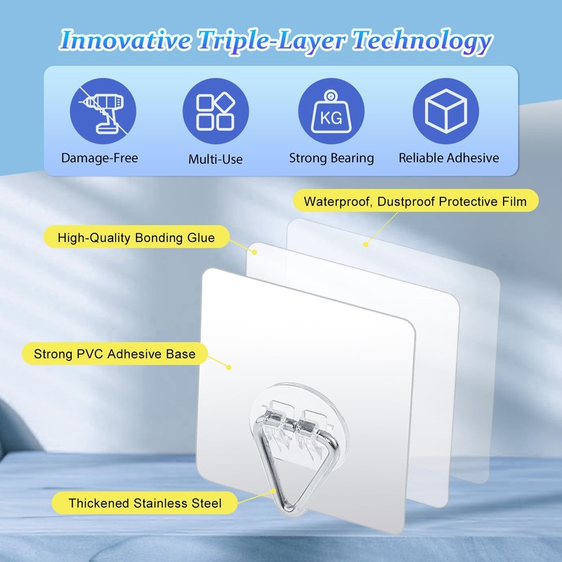 DIDUDIDU Wall Plate Hangers for Display - Invisible Adhesive Picture