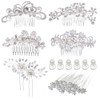 inSowni 4pcs Wedding Hair Side Combs+28pcs U-shaped & Twist Bridal