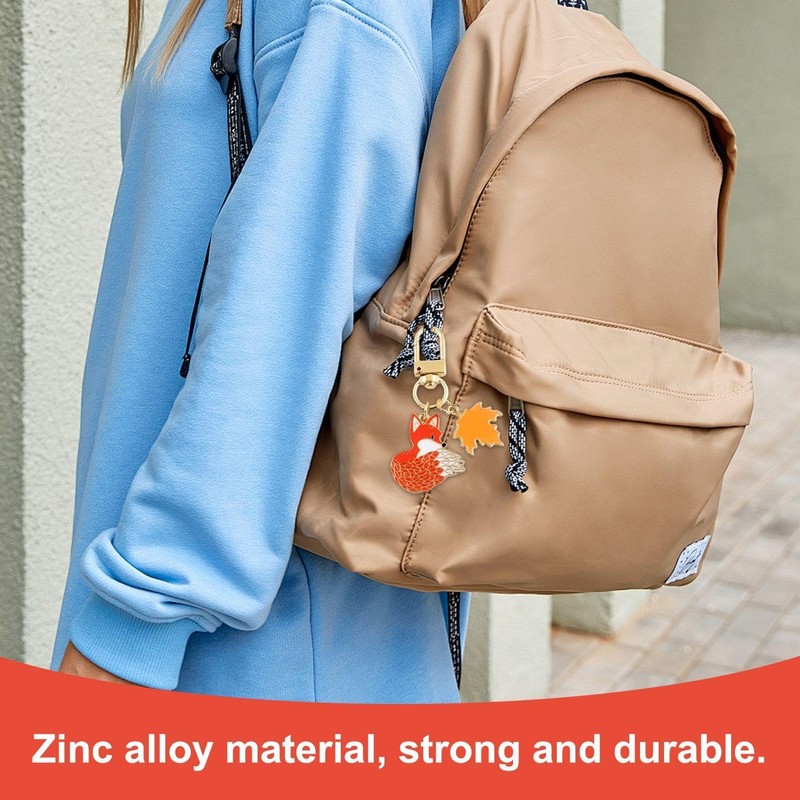 2 Pieces Fox Maple Leaf Keychains, Cute Animal Keychains, Interesting