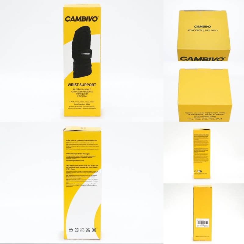 CAMBIVO Wrist Support 1 Pack, Black Left, S/M