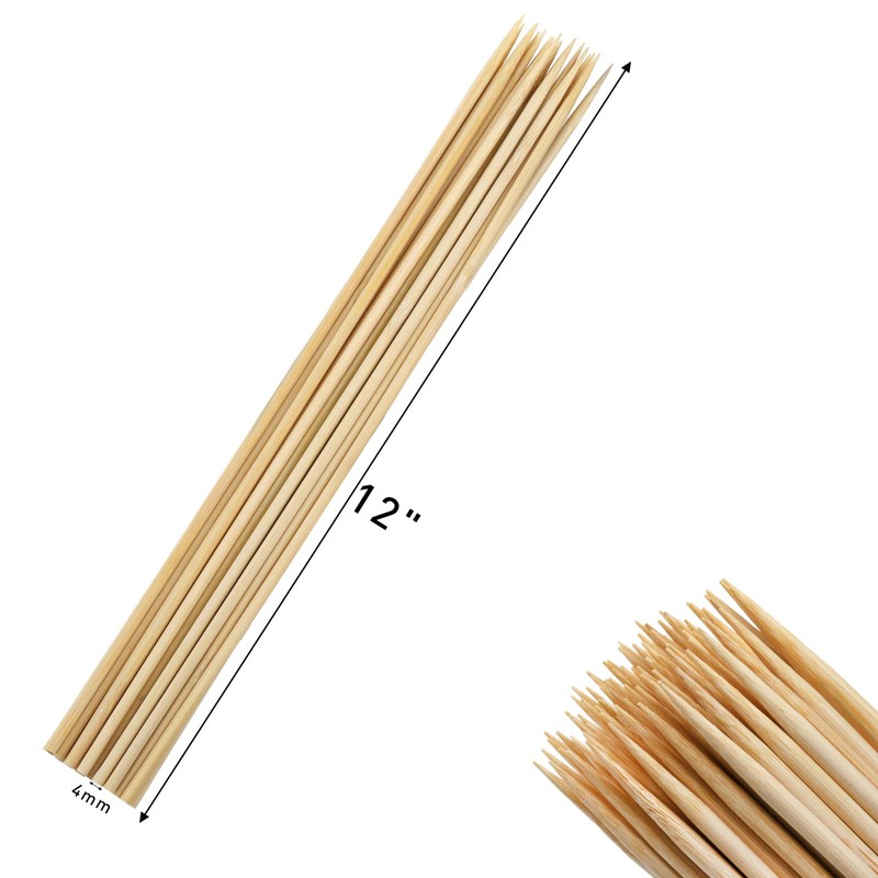 Fasmov Bamboo Skewer Sticks, 1000 Pack 12 inches Barbecue Kabob