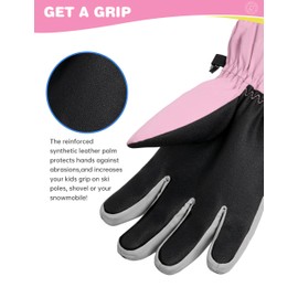 ThxToms Kids Winter Gloves Waterproof Snow Ski Gloves for Boys & Girls Toddler Snow Gloves for Cold Weather Outdoor Sports Snowboard Bicycle for 4-6 Years Old