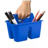 Storex Mini Classroom Caddy, Multipurpose Classroom Organizer with Handle, Blue,