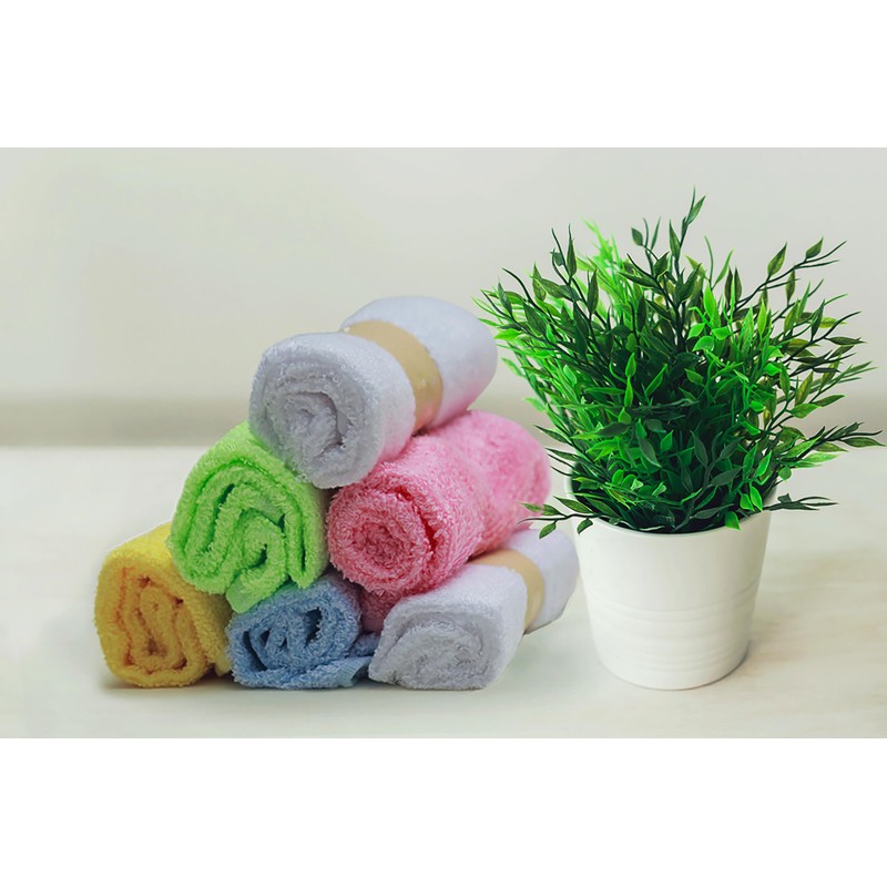 Baby Wash cloth (Coloured pack of 6, Classic)