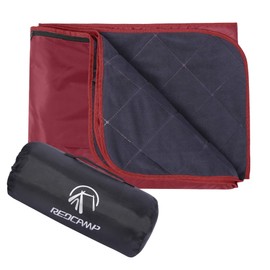 REDCAMP Large Waterproof Stadium Blanket for Cold Weather, Soft Warm Fleece Camping Blanket Windproof for Outdoor Sports, Red