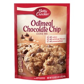 Betty Crocker Cookie Mix, Oatmeal Chocolate Chip, 17.5-oz Pouches (Pack of 6)