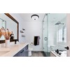Decorative Round Matte Black 110CFM Bath Fan w/Integrated LED Light
