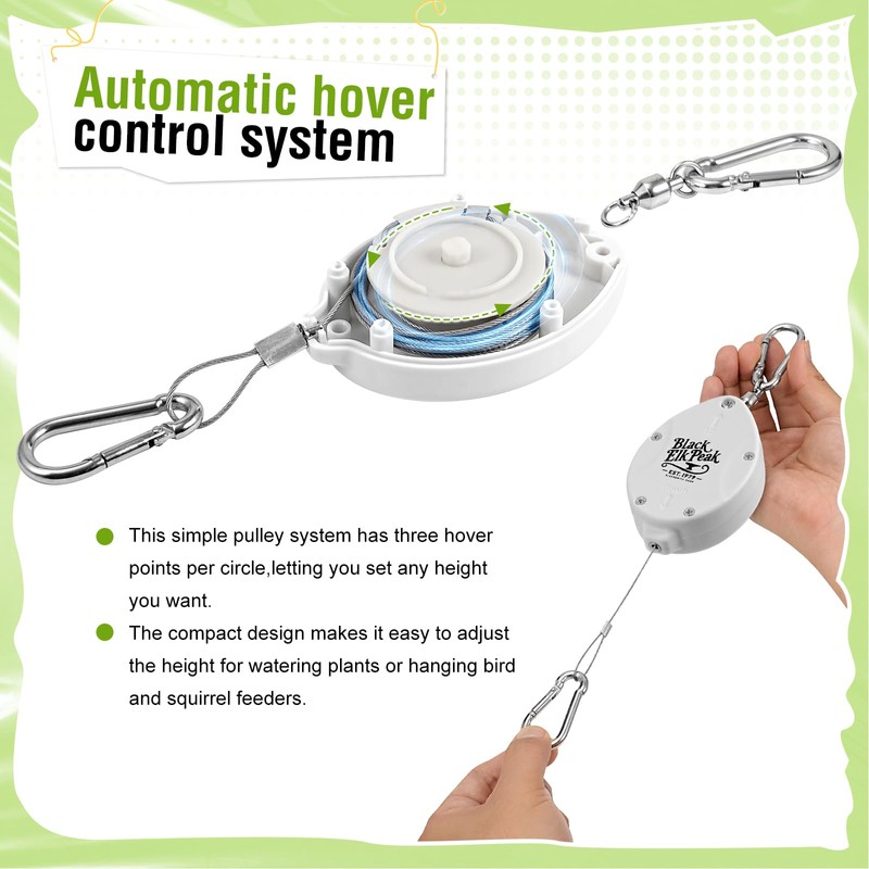 Plant Pulleys for Hanging Plants, Heavy Duty Retractable Hangers, 304