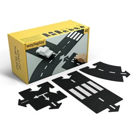 Waytoplay King of The Road, 40 Piece Circuit for Toy Cars - Flexible, Indestructible, and Waterproof - Modular Car Tracks - Made in The Netherlands