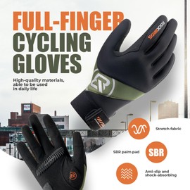 ROCKBROS Cycling Gloves Winter for Men & Women, Windproof Waterproof Touchscreen Running Gloves, Mountain Bike Gloves Anti-Slip Padded Palm, Thermal Gloves for Running Cycling Walking Riding Driving