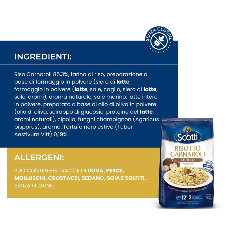 Riso Scotti - Risotto al Tartufo - Riso Carnaroli Senza