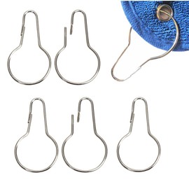 TNBSGH 5 Pcs Golf Towel Hook Set, Small Golf Towel Stainless Steel Golf Towel Holder Golf Accessory for Easy Attachment of Towels, Silver