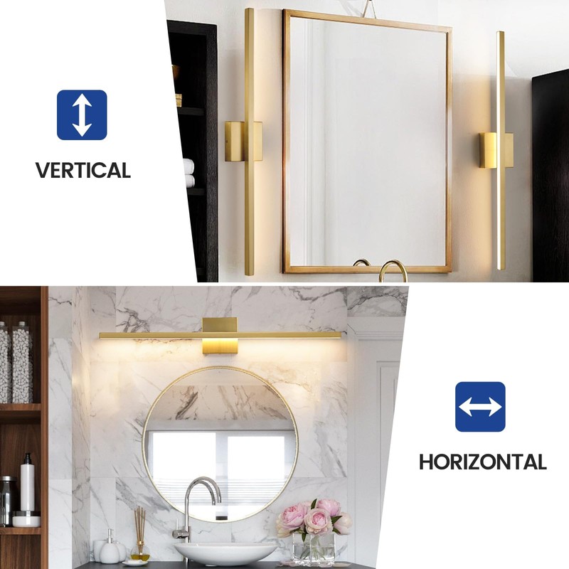 Epinl Gold Vanity Lights for Bathroom - 31.5 inch Brushed