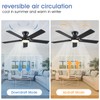 Goniyado 52" Low Profile Ceiling Fans with Lights and Remote,Black