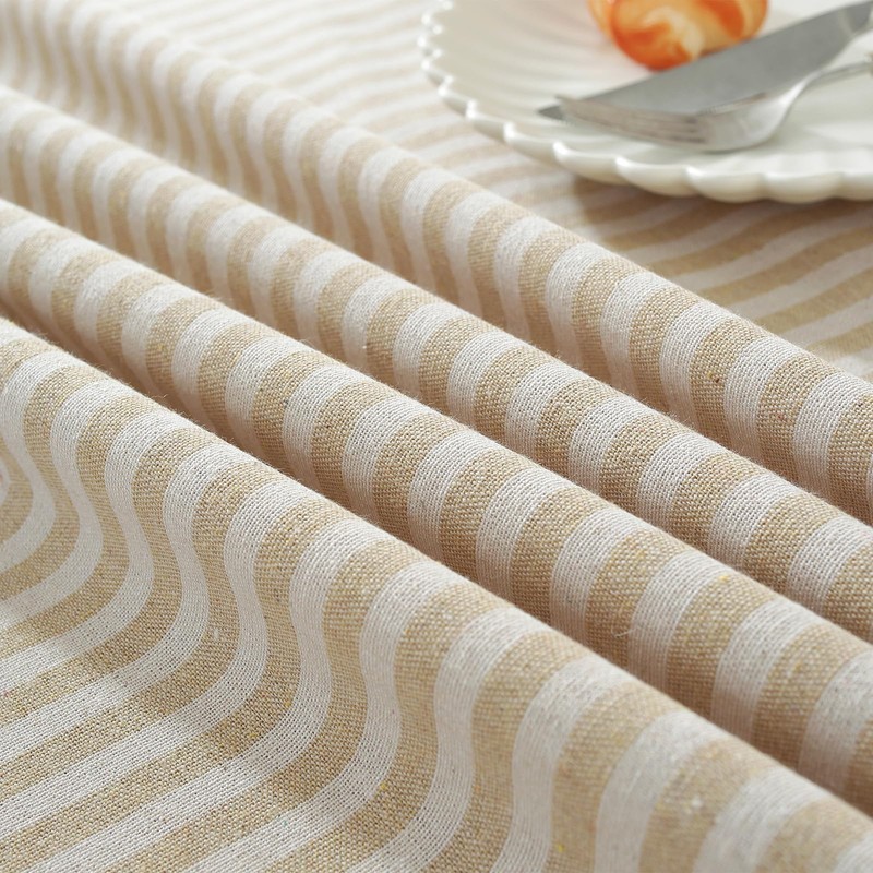 meioro Tablecloths Striped Tassel Table Cloth Rectangular Tablecloth Cotton Linen