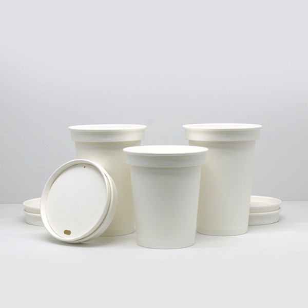 Eco-friendly paper cup plain 8/10/13/12/16 ounces + paper lid (can