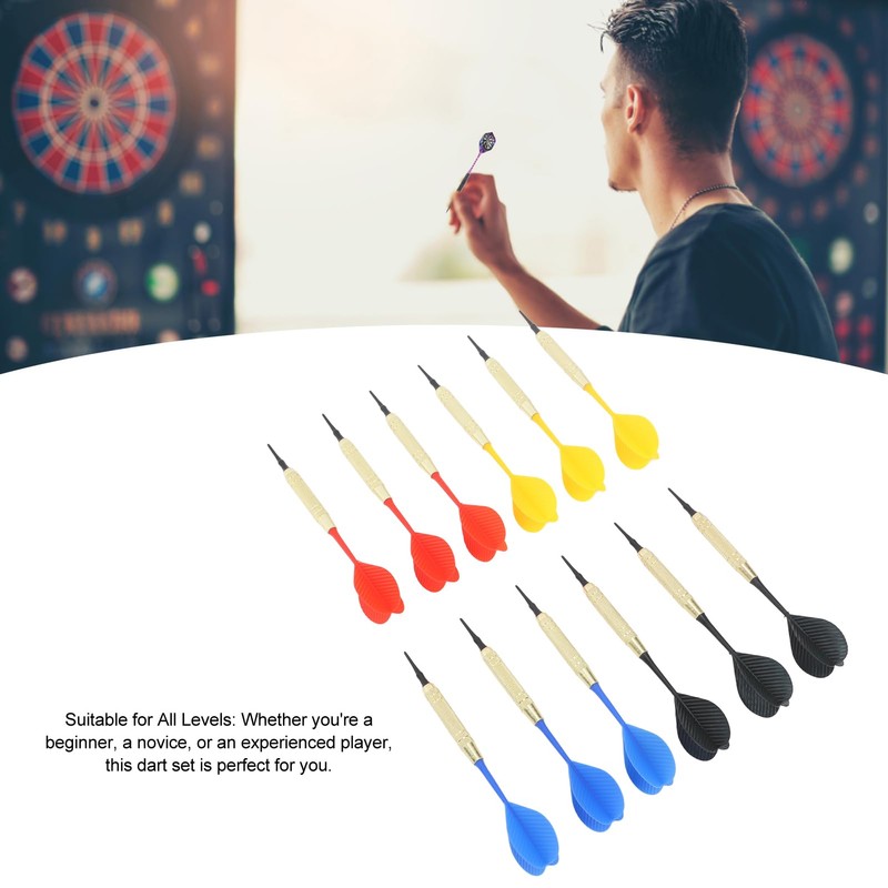 Restokki Darts Set, Soft Tip, Iron Shaft, Non-Slip Pattern, Sports