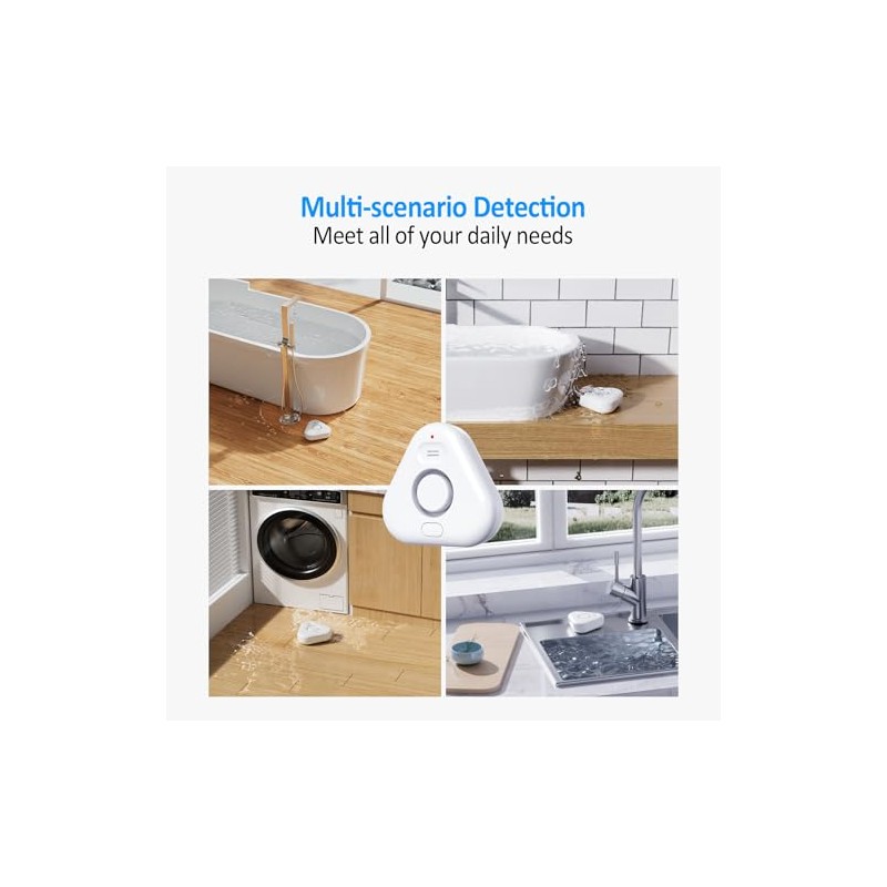 5 Pack Water Leak Detectors - Adjustable Audio Alarm System