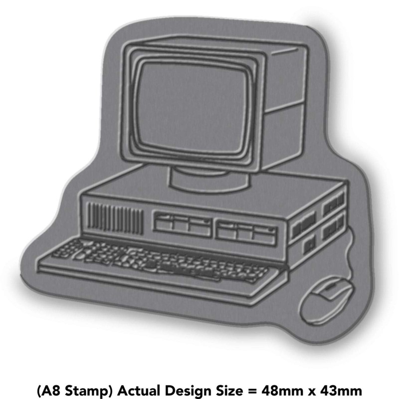 A8 'Retro Computer' Unmounted Rubber Stamp (RS00035647)