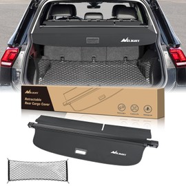 Nilight Cargo Cover Fit for VW Volkswagen Tiguan 2018 2019 2020 2021 2022 2023 2024, Retractable Privacy Security Shield Shade Rear Trunk Cover, with Trunk Storage Net