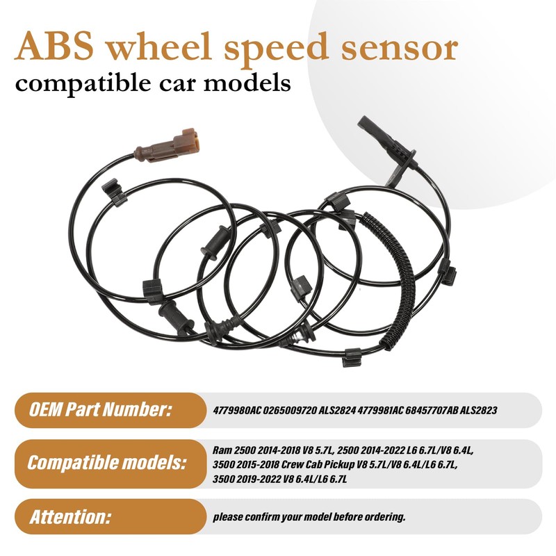 Taesayl Rear ABS Wheel Speed Sensors Wiring Harness for Ram