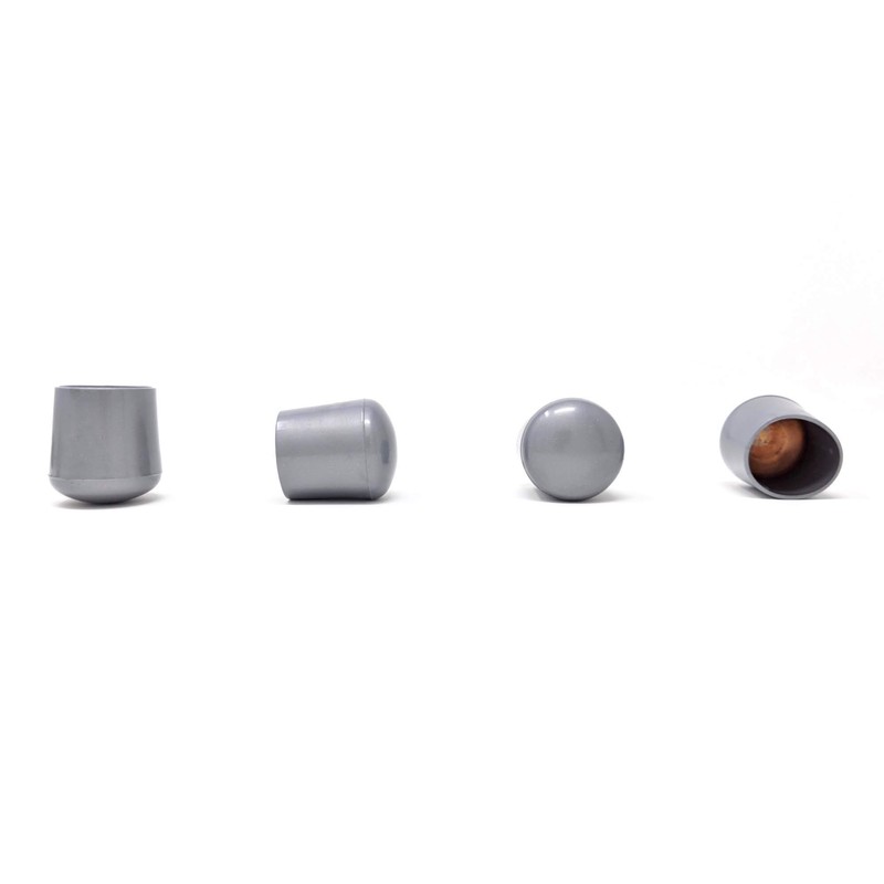 28mm Rubber Feet, Grey Tube End Caps, Pack of 4