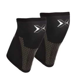 PICSIL Neoprene Knee Pads Cross Training Hex Tech 5/7mm 2 Knee Pads for Powerlifting and Weightlifting, Extra Support for Extra Support (S, 7mm Black)